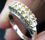 Кольцо с желтыми лабораторными сапфирами Серебро 925