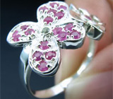 Кольцо с ярко-розовыми сапфирами Серебро 925