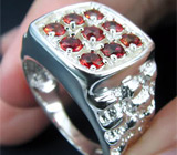 Перстень с лабораторными сапфирами Серебро 925