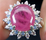Кольцо с крупным кабошоном розового сапфира Серебро 925