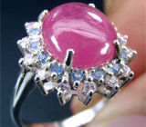 Кольцо с крупным кабошоном розового сапфира Серебро 925