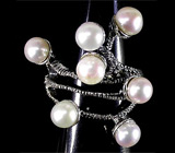 Оригинальное изящное кольцо с жемчугом Серебро 925