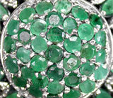 Потрясающее КРУПНОЕ кольцо с изумрудами Серебро 925