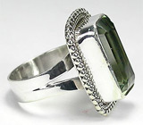 Эффектное кольцо с зеленым аметистом Серебро 925