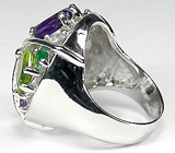 Замечательное кольцо с самоцветами Серебро 925