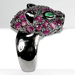 Кольцо "Тигр" с сапфирами