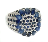 Перстень с синими сапфирами Серебро 925