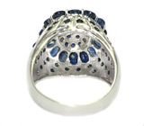 Перстень с синими сапфирами Серебро 925