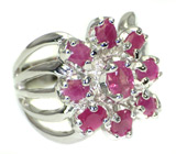 Оригинальный перстень с розовыми сапфирами Серебро 925