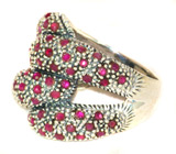 Оригинальное кольцо с сапфирами Серебро 925