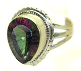 Кольцо с ярким мистик-топазом Серебро 925