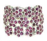 Широкое кольцо с пурпурными сапфирами Серебро 925