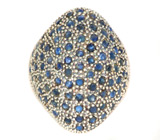 Замечательное кольцо с синими сапфирами Серебро 925