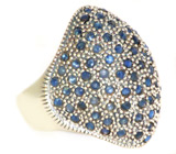 Замечательное кольцо с синими сапфирами Серебро 925