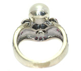 Великолепное кольцо с жемчужиной и розовыми сапфирами Серебро 925