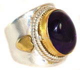 Перстень со сливовым аметистом Серебро 925