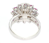 Кольцо с жемчужиной и сапфирами Серебро 925