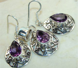 Ажурный комплект с аметистами Серебро 925