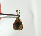 Подвеска со слайсом арбузного турмалина