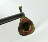 Подвеска со слайсом арбузного турмалина Золото