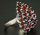 Превосходное кольцо с гранатами Серебро 925