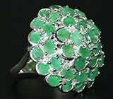 Эффектное кольцо с изумрудами Серебро 925