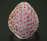 Крупное кольцо с розовыми сапфирами Серебро 925