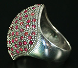 Крупное кольцо с розовыми сапфирами Серебро 925