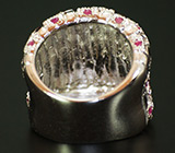 Широкое кольцо с рубинами Серебро 925