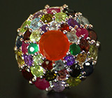 Праздничное кольцо с самоцветами Серебро 925