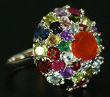 Праздничное кольцо с самоцветами Серебро 925