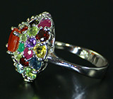 Праздничное кольцо с самоцветами Серебро 925