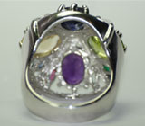 Праздничное кольцо с самоцветами Серебро 925