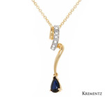 Подвеска от Krementz с синим сапфиром и бриллиантами