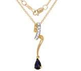 Подвеска от Krementz с синим сапфиром и бриллиантами Золото