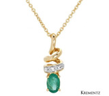 Подвеска от Krementz с изумрудом и бриллиантами