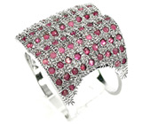 Эффектное широкое кольцо с сапфирами Серебро 925