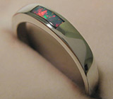 Изящное кольцо с черным опалом высочайшего качества Серебро 925