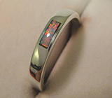 Изящное кольцо с черным опалом высочайшего качества Серебро 925