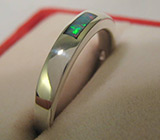 Изящное кольцо с черным опалом высочайшего качества Серебро 925