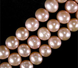 Ожерелье из золотисто-розового жемчуга Серебро 925