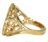 Эксклюзив! Перстень с подлинной мексиканской золотой монетой Золото