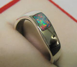 Изящное кольцо с черным опалом высочайшего качества Серебро 925