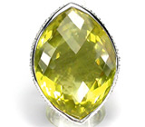 Роскошный лимонный цитрин 40 х 30 мм в массивном перстне