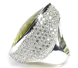 Роскошный лимонный цитрин 40 х 30 мм в массивном перстне Серебро 925