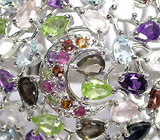 Потрясающее кольцо "Ночь Цветных Снов" Серебро 925