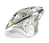 Потрясающее кольцо "Ночь Цветных Снов" Серебро 925