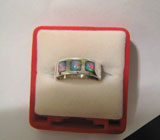 Изящное кольцо с 3 черными опалами высочайшего качества Серебро 925