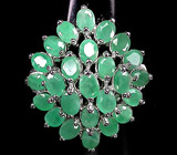 Эффектное кольцо с изумрудами Серебро 925