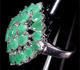 Эффектное кольцо с изумрудами Серебро 925